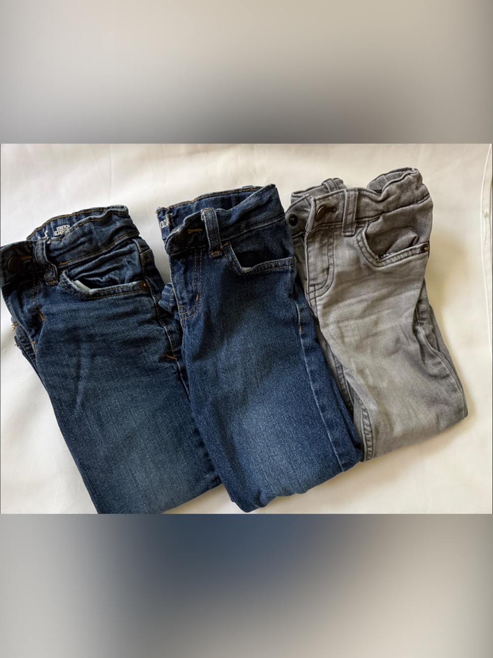 Cat & Jack Boy's Slim Straight Jeans in Dark Blue, Medium Blue & Gray